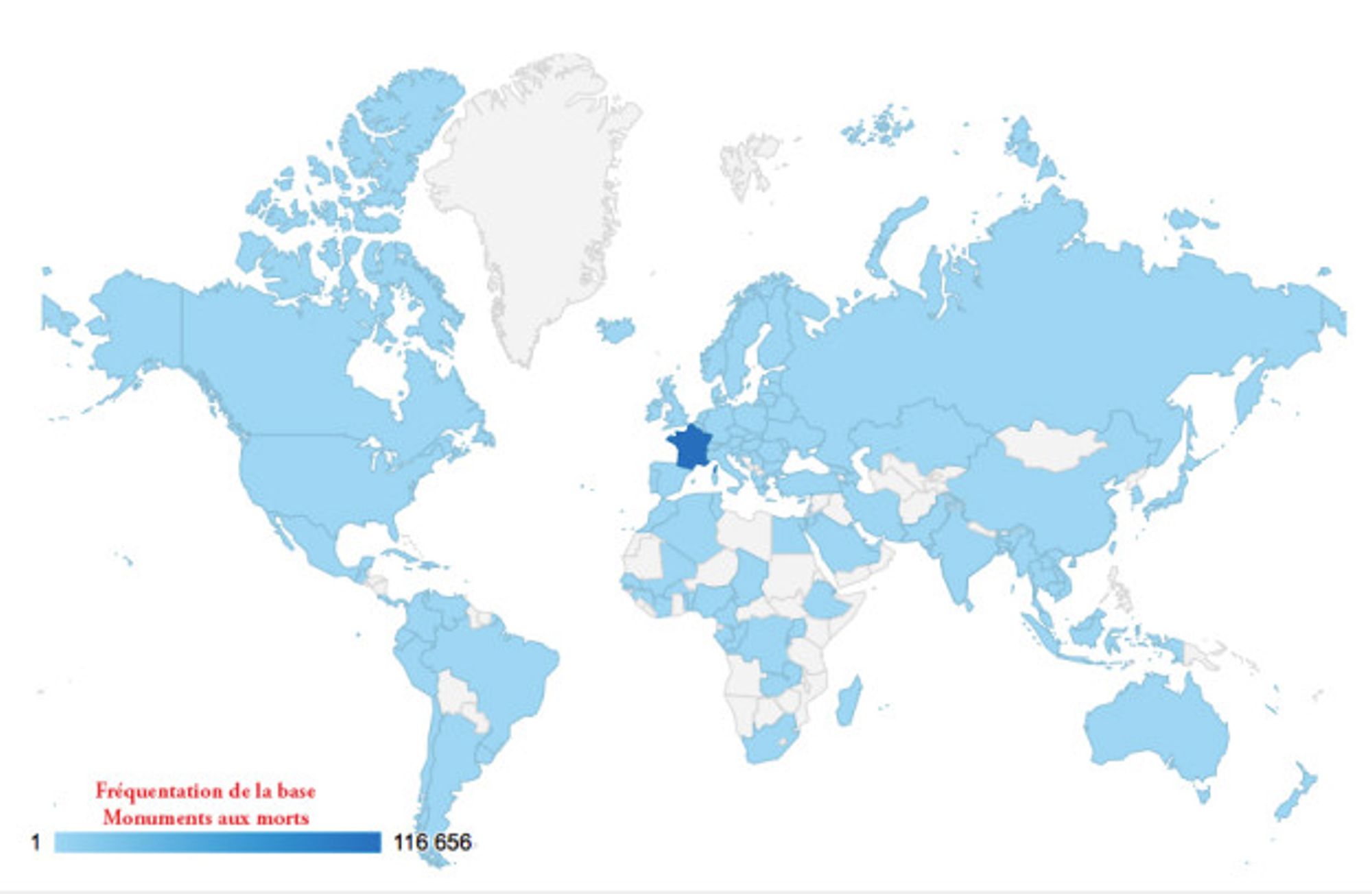 Fréquentation du site Monuments aux Morts